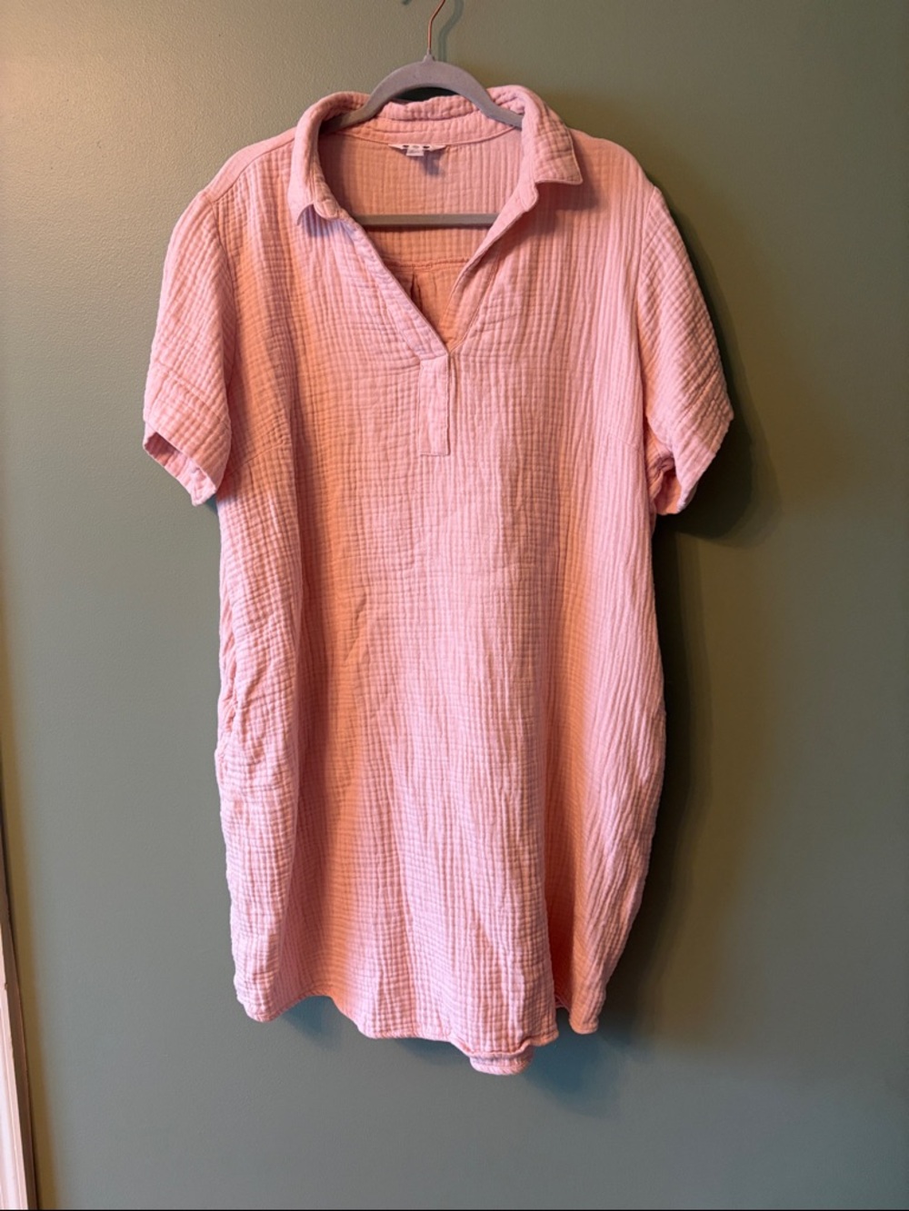 Three Dots Pink guaze dress